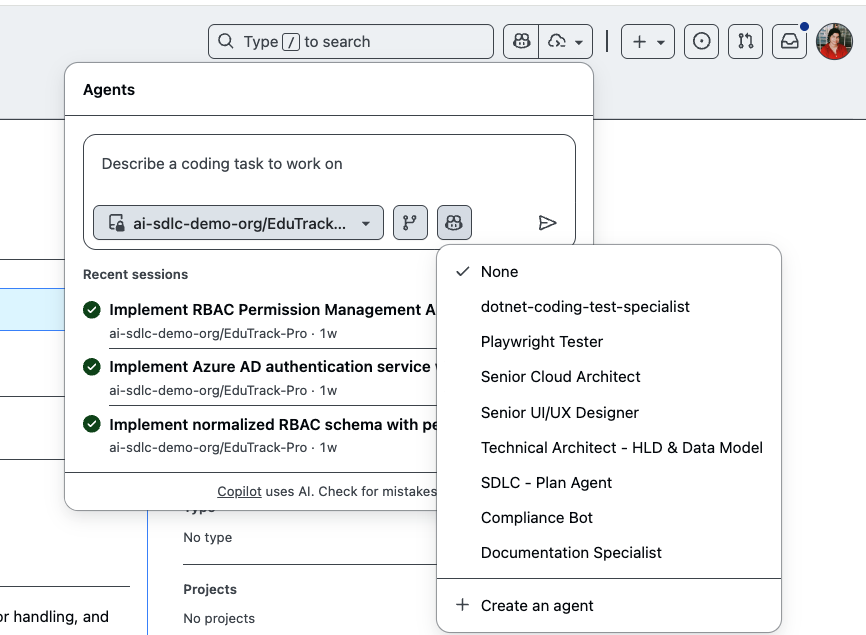 Custom Agent generating a design document